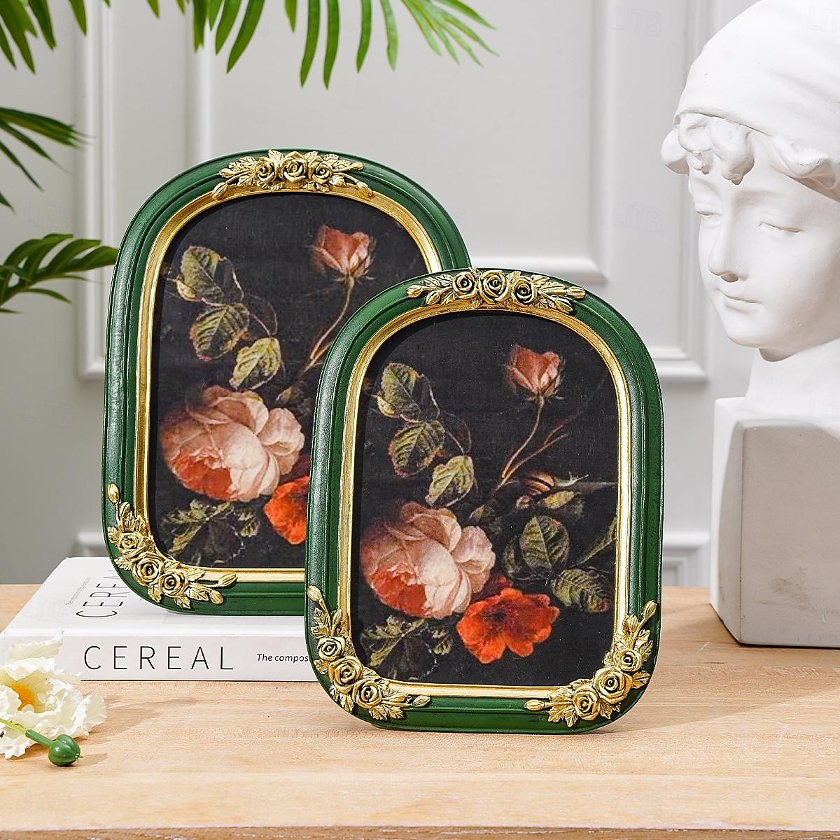 Resin Ghost Reading Rose Arched Desktop Decorative Photo Frame, Home Decor Figurine for Bedroom, Study, Office Desk, Photo Display, and Photography Props 2025 - $20.99 –P1