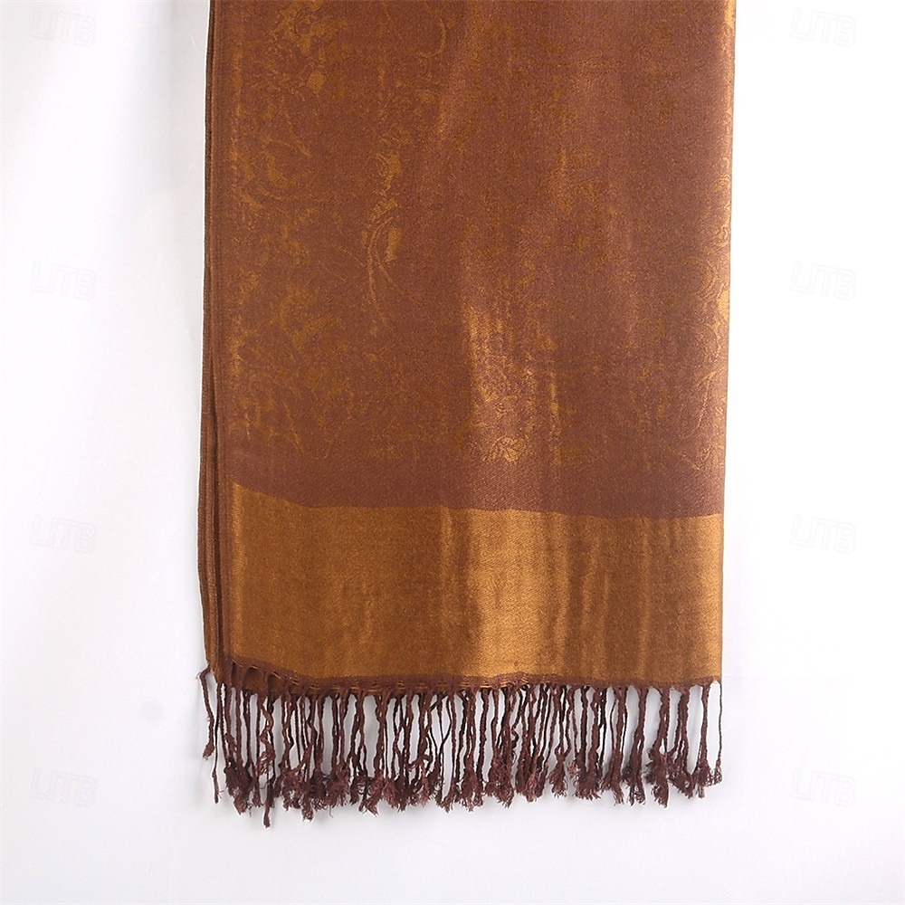 Damhalsduk i paisleymönstrad jacquardmönster i akryl – varm, trendig lång franssjal med etnisk stil för hösten &vinter 2025 - $14.99 –P8