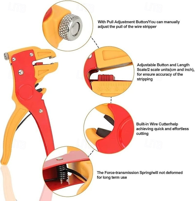 spelafili automatico, utensile elettrico multifunzionale, pinza a becco d'anatra regolabile per tagliare e spellare cavi, crimpare fili, utensile manuale per riparazioni elettriche del 2025 a $16.99 –P3