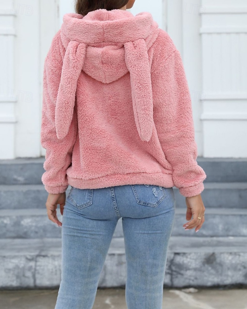 Per donna Felpa con cappuccio Semplice Streetwear Casual Manica Lunga Con Cappuccio Top Regolari Streetwear Ferie Uscire Rosa Inverno del 2025 a $25.99 –P8