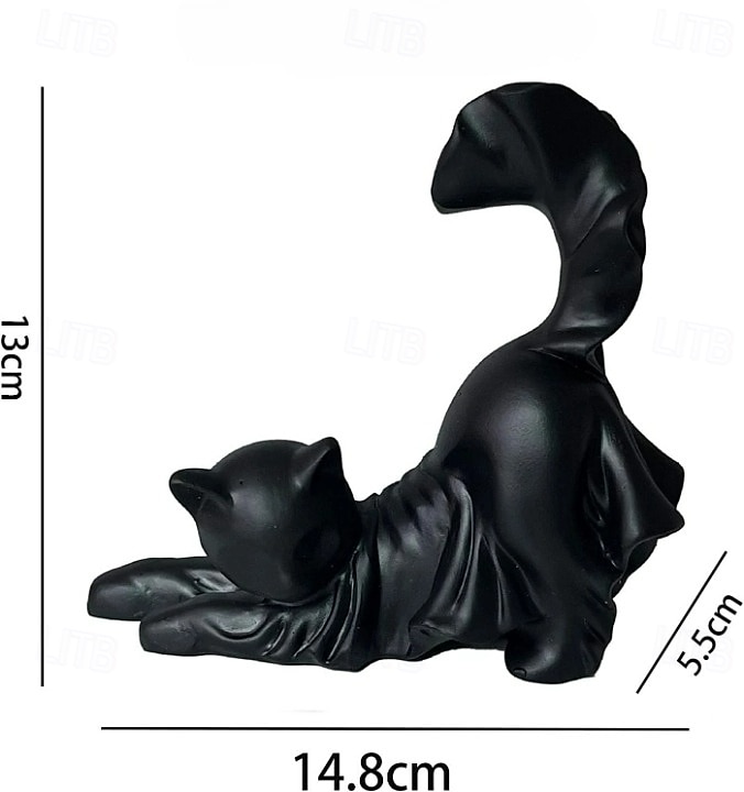 2025年 ハロウィンの黒猫の彫刻、ゴースト黒猫のハロウィン飾り、かわいい樹脂製の不気味な猫、屋内/屋外のハロウィンパーティーの装飾、猫好きの方へのハロウィンギフトに最適  コレクション – $13.99 –P11