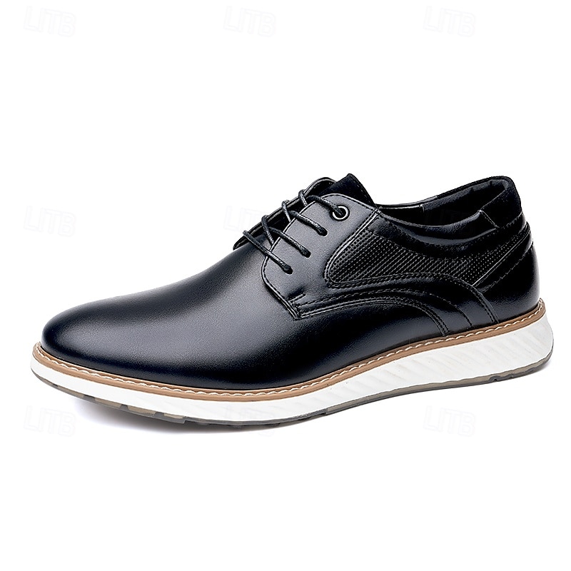 Per uomo Oxfords Camminata Casual Pelle PU Confortevole Antiscivolo Traspirante Allacciatura Nero Marrone Autunno Inverno del 2025 a $46.99 –P2