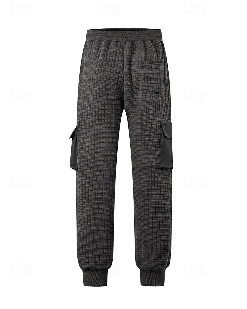 Men's Cargo Sweatpants Sweatpants Joggers Trousers Waffle Pants Drawstring Elastic Waist Multi Pocket Plain Comfort Daily Sports Outdoor Fashion Casual Wine Khaki Micro-elastic 2026 - $21.99 –P2