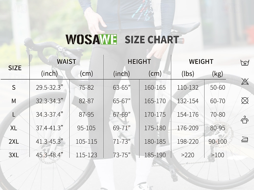 WOSAWE Муж. Сплошной цвет Велолосины Велобрюки Велосипедные Штаны Велоспорт Велоспорт Колготки Нижняя часть Плотное облегание Горные велосипеды Шоссейные велосипеды Виды спорта 2026 - $54.99 –P1