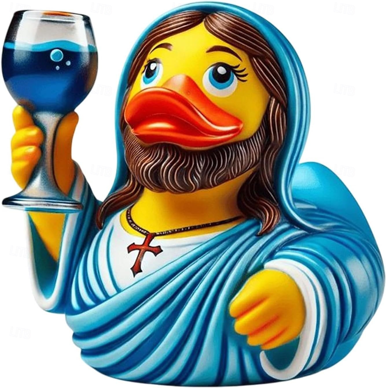 Figura de pato de Jesús María, estatua de pato de resina, regalo de decoración religiosa para el hogar, divertida escultura de pato de goma católico para escritorio, estante o exhibición de mesa. 2026 - $17.99 –P3
