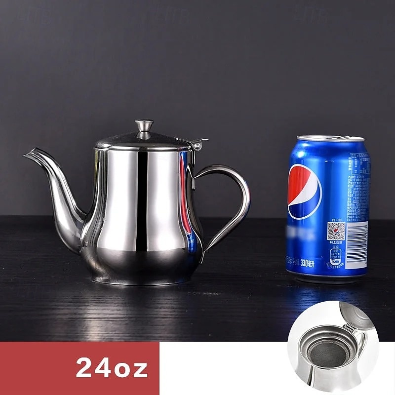 Oliatore in acciaio inox, filtro per olio denso, dispenser per salsa di soia a prova di perdite con filtro a rete, contenitore per condimenti multiuso per cucina domestica, brocca riutilizzabile per del 2025 a $15.99 –P11