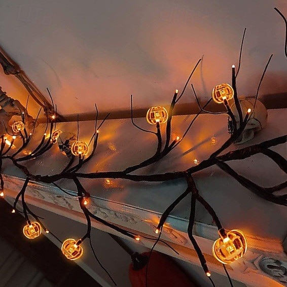 LED Halloween Decorative Branch Lights with Bat Pumpkin Vine Design Battery Operated Festival Atmosphere Lighting for Bar, Party, Indoor & Outdoor Decor 2026 - $26.99 –P8