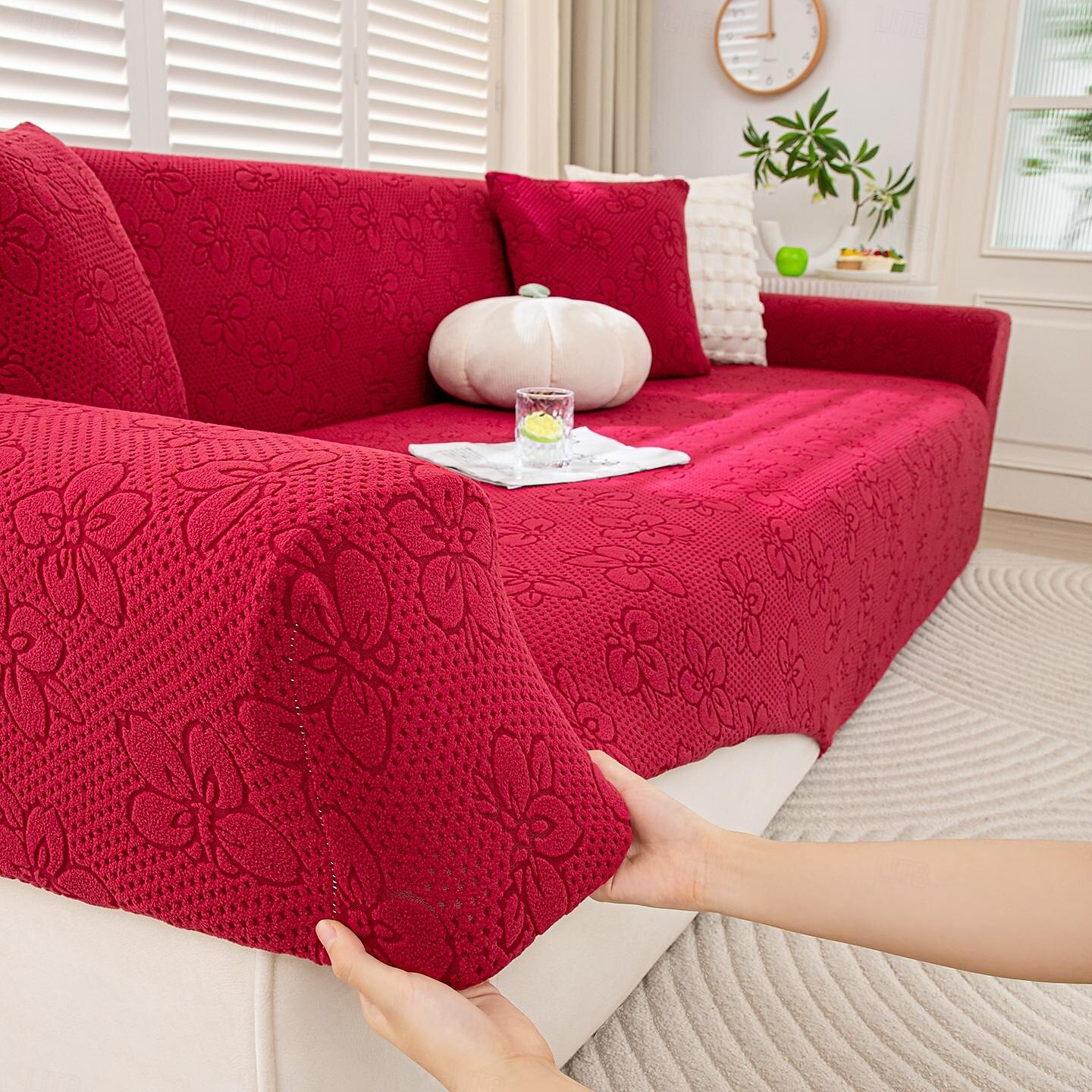 Capas de sofá de chenille para sala de estar, capa elástica de sofá com tudo incluído, jacquard grosso, capas de sofá de canto em forma de L, 1/2/3/4 lugares de 2025 por $72.99 –P2