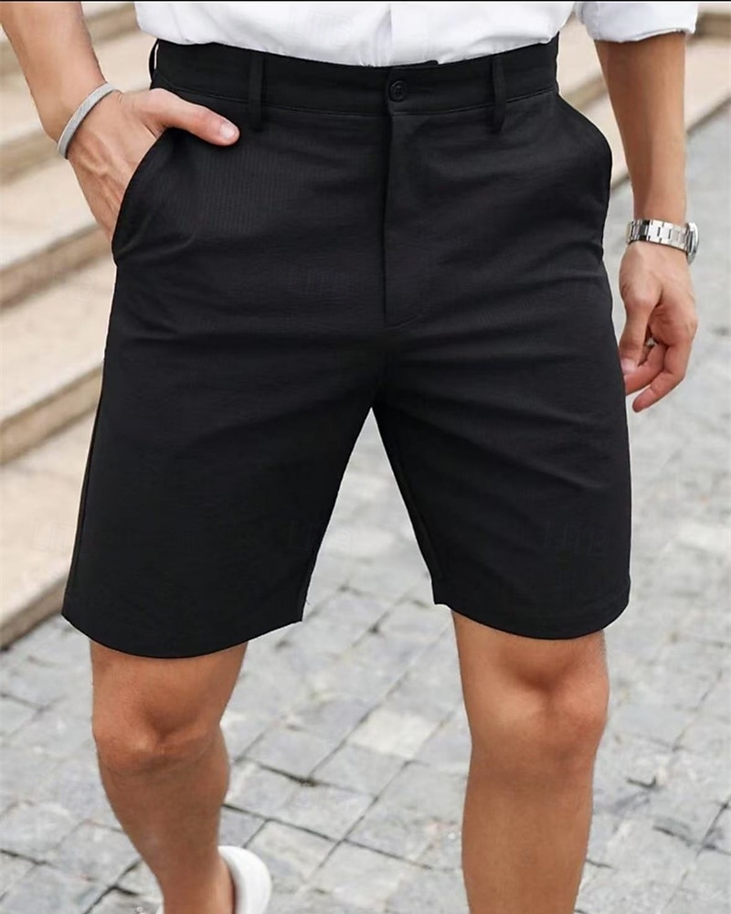 Bărbați Pantaloni scurti de rochie Pantaloni scurți Burmuda Pantaloni scurți de lucru Buzunar Simplu Confort Respirabil Lungimea genunchiului În aer liber Afaceri Modă Casual Negru Bleumarin 2025 - $21.99 –P7