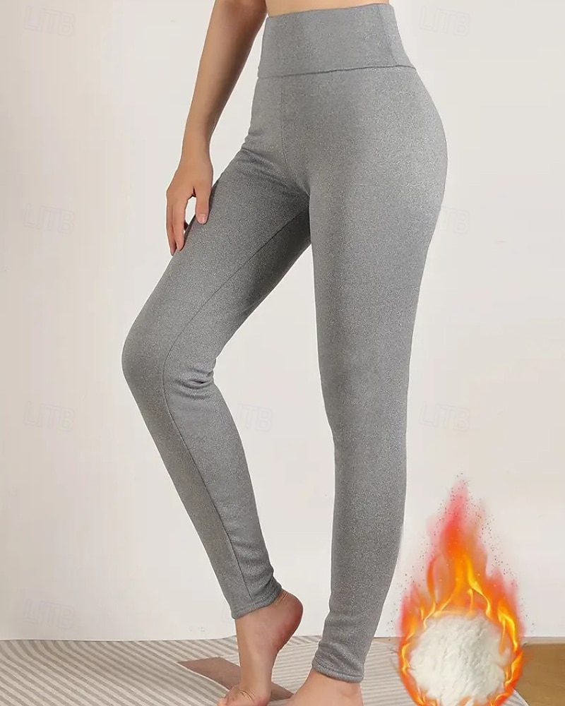 Per donna Pantaloni in Pile Pantaloni Eleganti Leggings Streetwear Casual Lunghezza intera Naturale Semplice Elastico in vita Calore Termico Comodo Vacanza Uscire Nero grigio Grigio Grigio chiaro del 2025 a $18.99 –P6