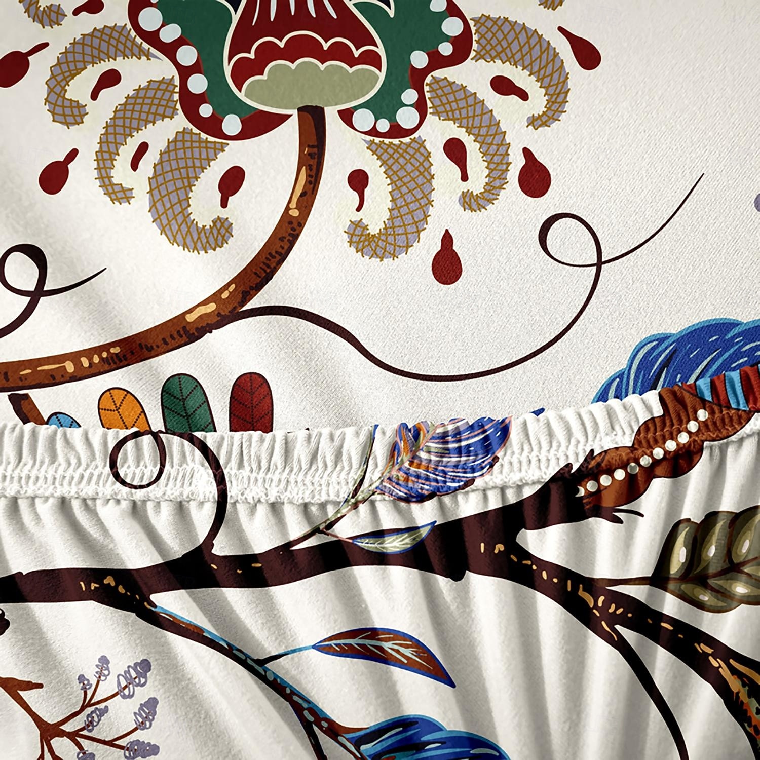 Bedruckte Stuhlhussen und Bankhussen-Sets für Esszimmerstühle, bestehend aus 5 Stück, 4 Stuhlhussen und 1 Bankhusse 2026 - $30.99 –P7