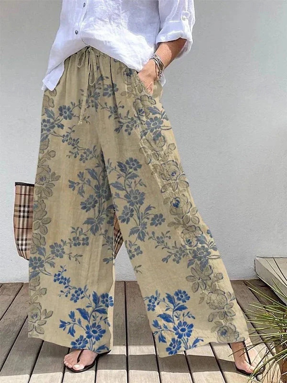 Femmes Culottes Jambe Large Vacances ancien Style Ethnique Longueur complète Taille haute Fleuri Graphique Séchage Rapide Respirabilité Doux Non Elastique Extérieur Vacances Sport Jaune Couleur Rubis de 2025 ? $24.99 –P1