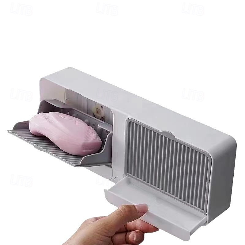 Wall-Mounted Soap Holder Dust-Proof Adhesive Bar Soap Dish with Hooks Plastic Soaps Box Tray for Bathrooms, Showers and Kitchens 2025 - $7.49 –P8