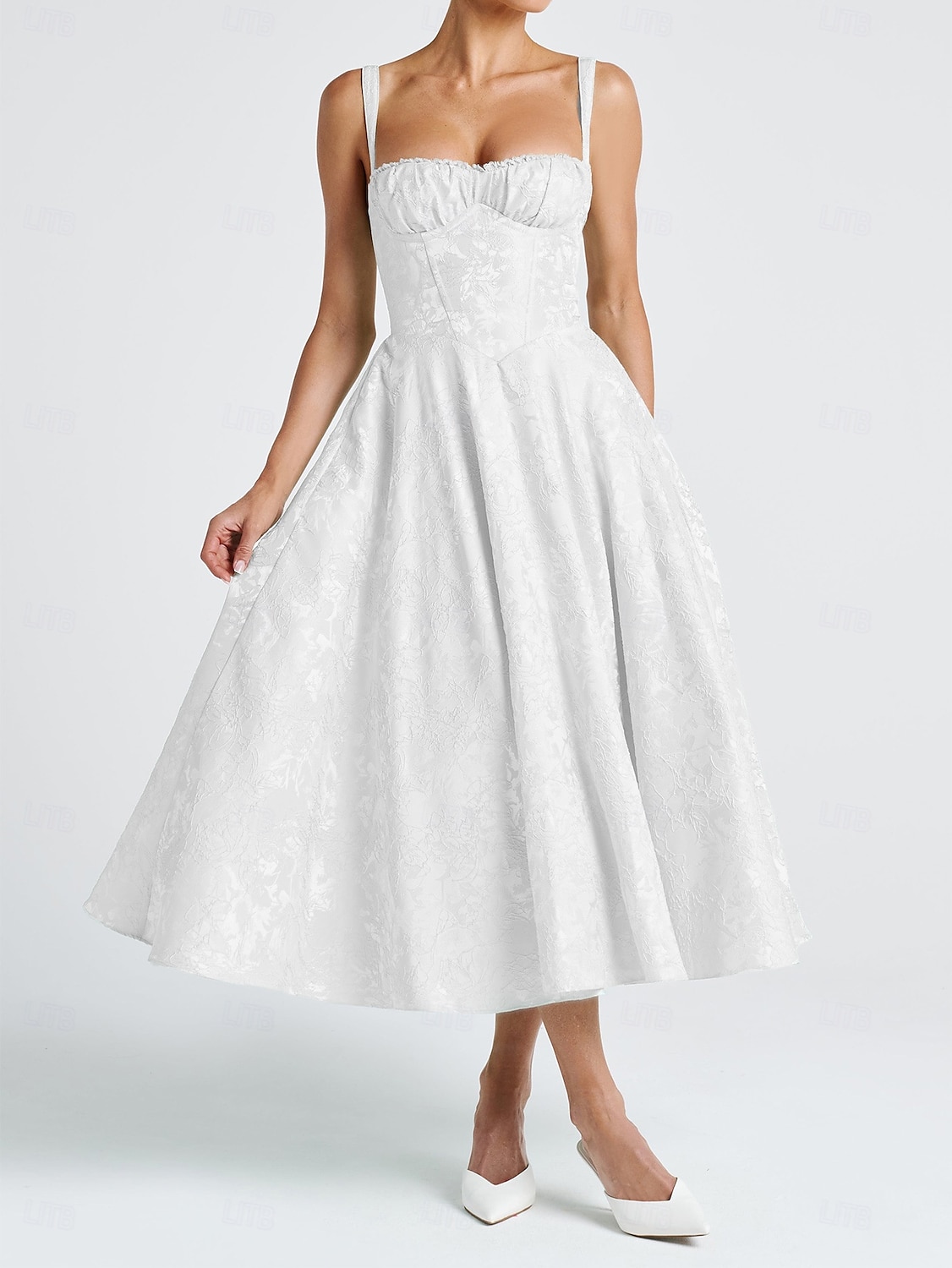 Retró 1950-es Rockabilly Déli Koktélruha Swing ruha Flare ruha Fűző Fit and Flare Virágos Jacquardszövet Női Valentin nap Álarcos mulatság Estély Hazaérkezés Retro témájú buli Felnőttek Ruha Tavaszi 2025 - $53.99 –P9