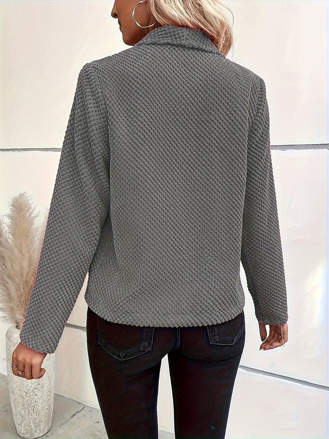 Damen Blazer Bequem Atmungsaktiv Schmale Passform Mode Modern Einfach Arbeit Täglich Regulär Umlegekragen Normale Passform Langarm Oberbekleidung Grau Herbst Winter 2025 - $27.99 –P2