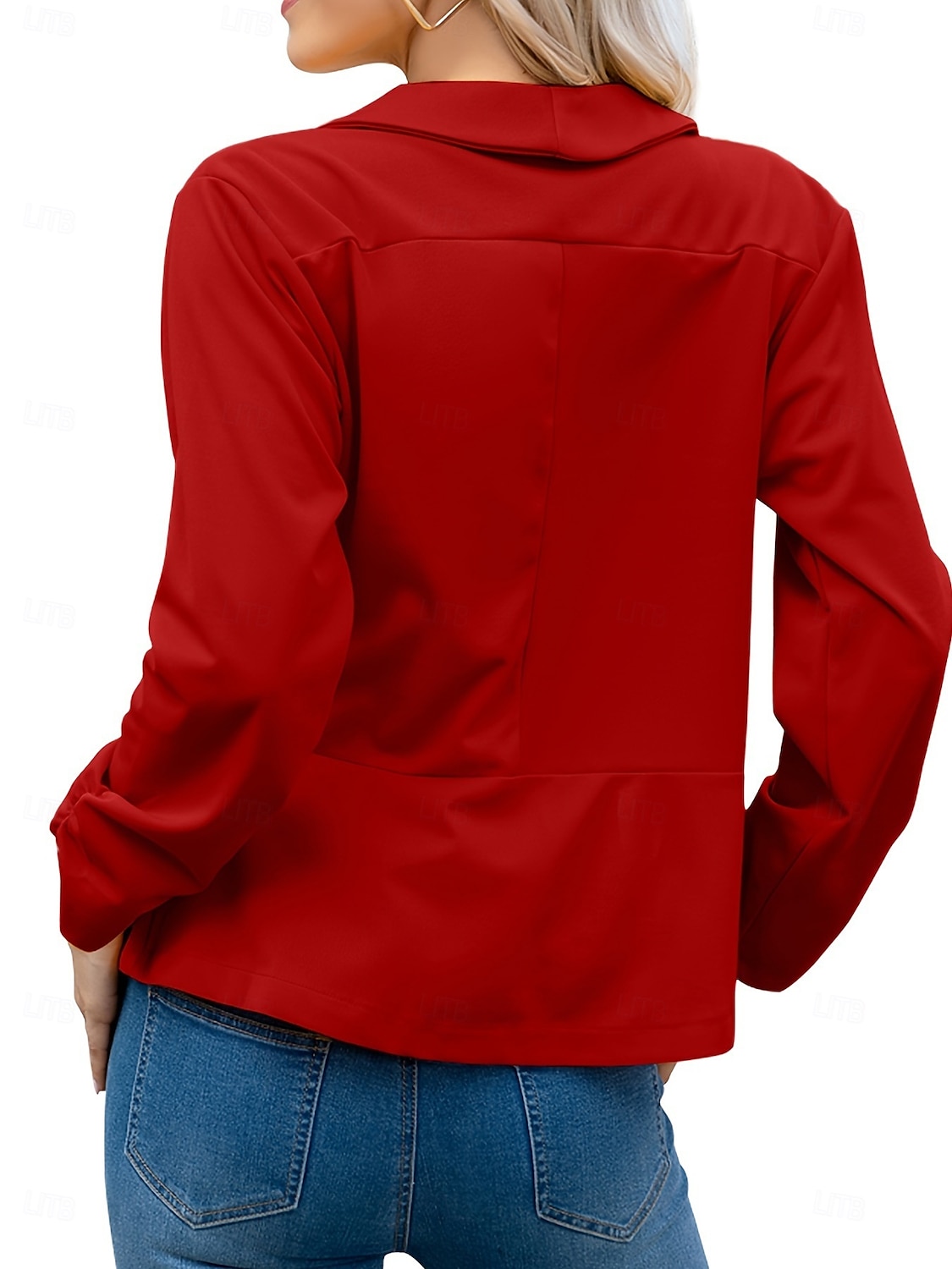 Femmes Blazer Confortable Respirant Coupe ajustée Mode Moderne Uni Travail Quotidien Régulier Col Rabattu Coupe régulière manche longue Vêtements d'extérieur Rose Claire Noir Blanche Printemps Automne de 2025 ? $26.99 –P3