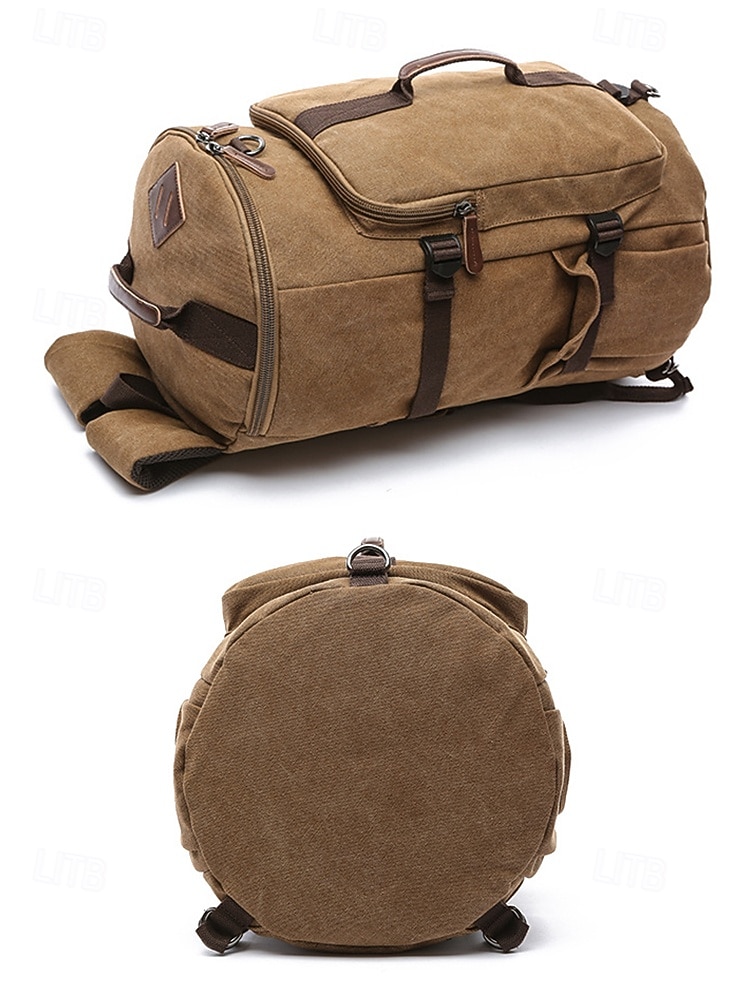 Borsa da viaggio convertibile in tela vintage da uomo, con tracolla, grande capacità, multifunzione, per il ritorno a scuola, gite del fine settimana, palestra e uso all'aperto del 2026 a $59.99 –P9