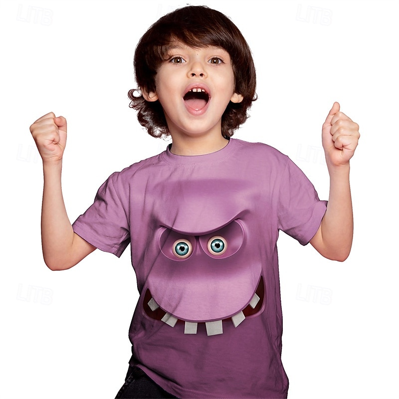 Băieți 3D Desene Animate Tricou Manșon scurt Vară Primăvară Modă De Bază Copii 4-12 ani Stil Nautic În aer liber Casual Zilnic Fit regulat 2025 - $11.99 –P1