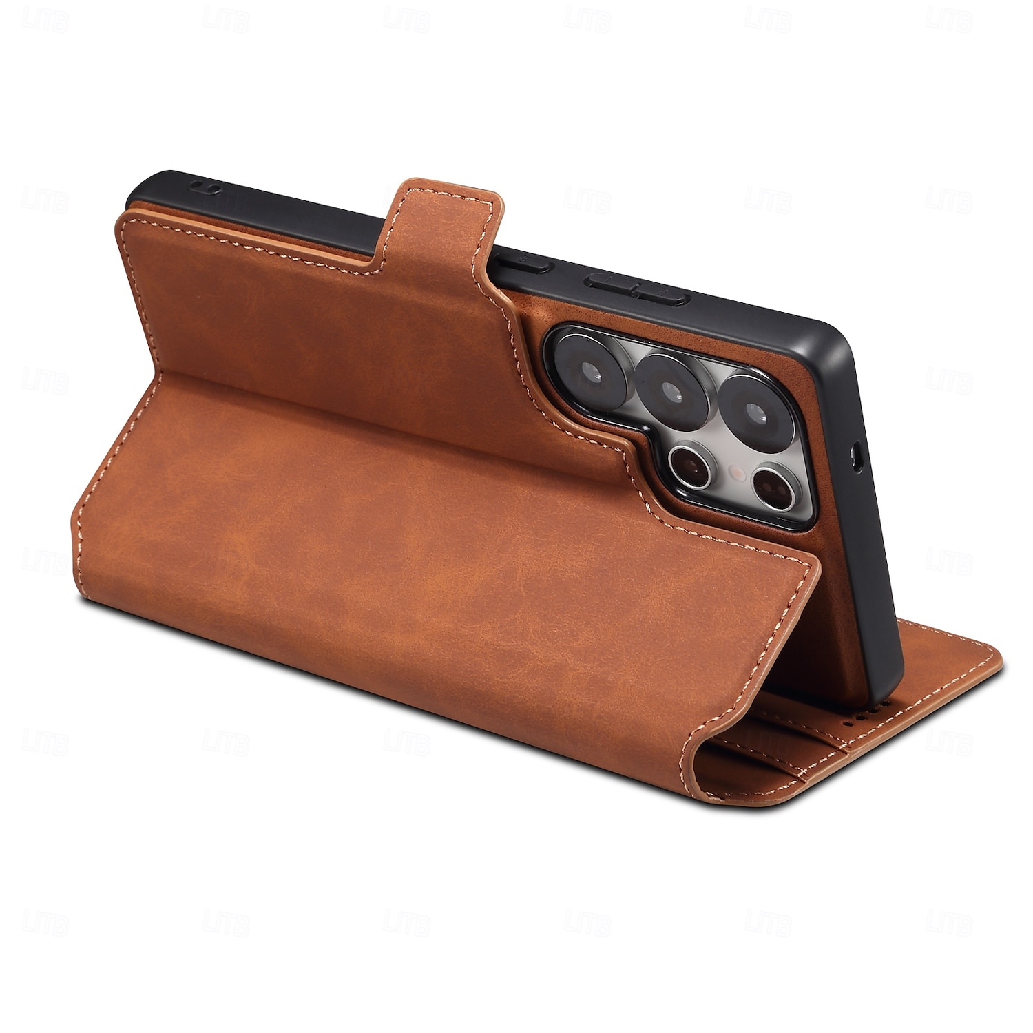 Phone Case For Samsung Galaxy S25 Plus S25 Ultra S24 Ultra S24 Plus Back Cover Support Wireless Charging Kickstand Card Slot Retro TPU PU Leather 2025 - $22.99 –P3