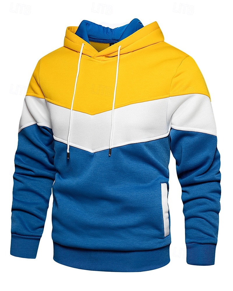 Per uomo Top casual Felpa con cappuccio Felpe Coulisse Tasca Manica Lunga Top Athleisure Autunno Blocco di colori Antivento Escursionismo Allenamento Atletico abbigliamento sportivo Abbigliamento del 2025 a $25.99 –P5