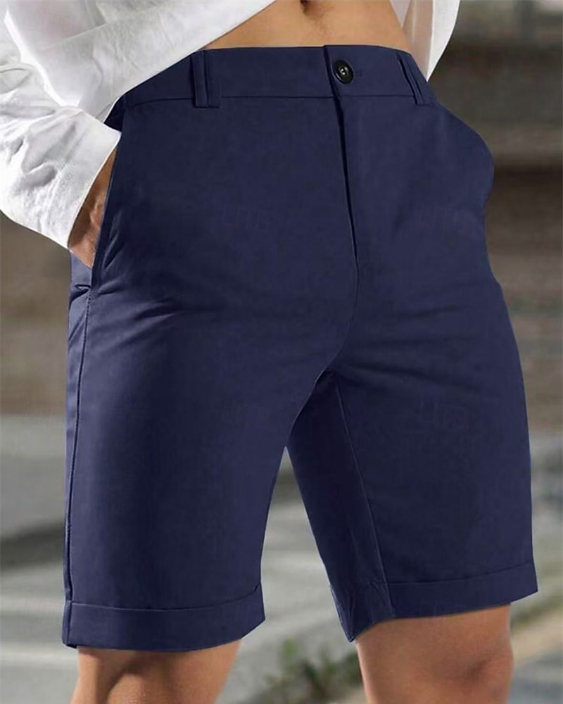 Herren Schicke Shorts Burmuda Shorts Arbeitsshorts Tasche Einfach Komfort Atmungsaktiv Kurz Outdoor Geschäft Mode Lässig Schwarz Blau 2025 - $21.99 –P14