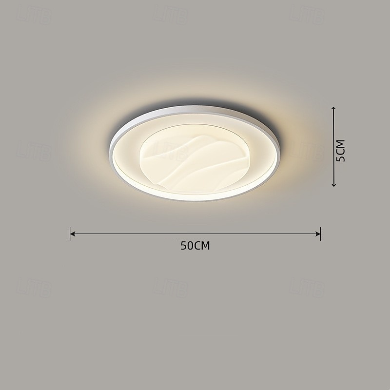 Modern Nordic Dimmable Ceiling Light, 50cm Diameter Round Design, Stepless Dimming, 60W LED Integrated, Ambient Light 2025 - $182.99 –P6
