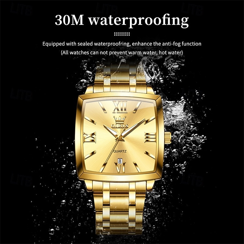 A new OLEVS square men's business watch with luminous calendar waterproof casual quartz watch fashionable and trendy men's sports wristwatch 2026 - $35.99 –P10