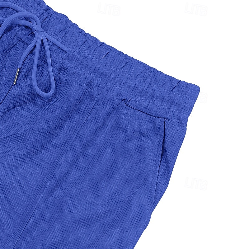 Per uomo Camicia a nido d'ape Completi T-shirt Outfit 2 pezzi Maglietta e pantaloncini Manica Corta Scollo a V Estate Semplice Moda Casual Allacciato 2 Pezzi Vacanza Abbigliamento quotidiano Uscire del 2025 a $28.99 –P9