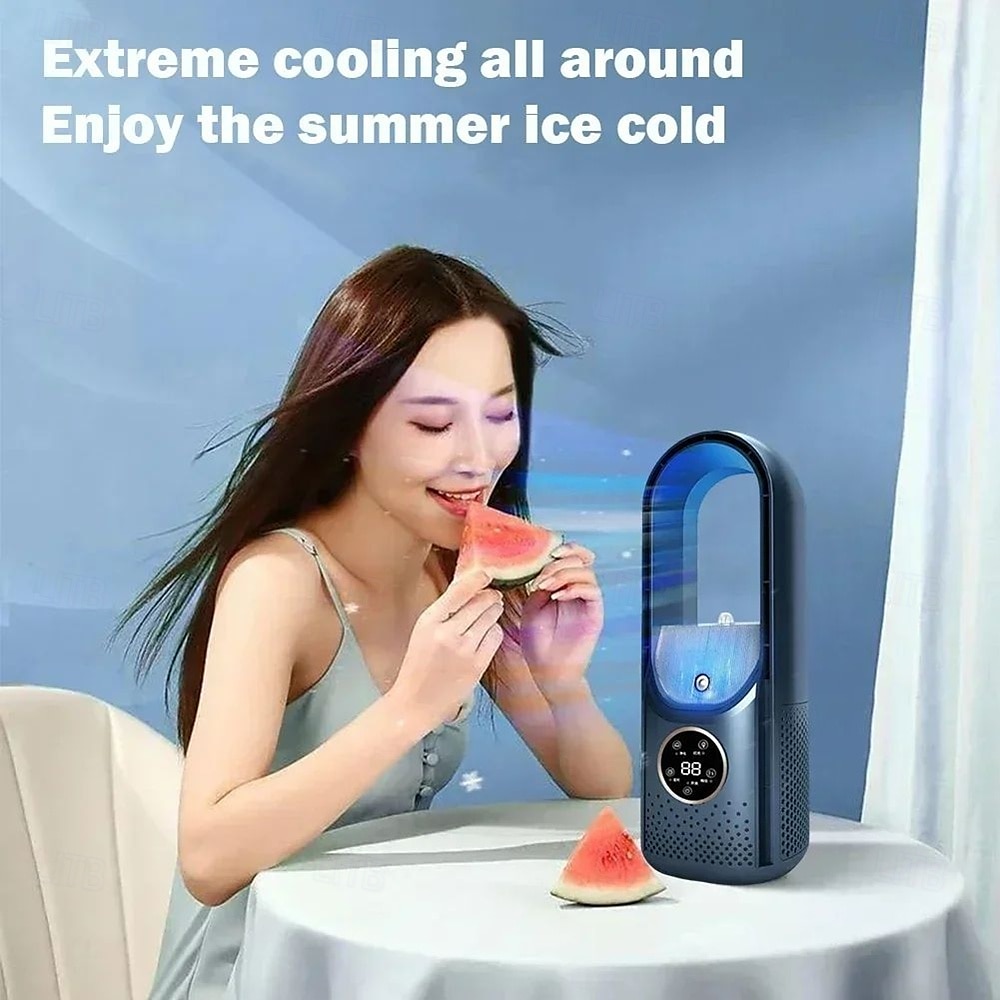 2025 Bladeless Fan 6 Speed Desktop Fanless Blade Cooler Cooling Fan for Office Portable Silent Fans Humidifier Air Conditioner 2025 - $41.99 –P5