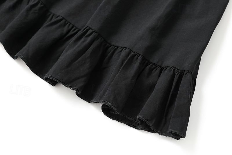 Dame Mini kjole Boho-kjole Western kjole Klassisk Moderne utendørs Feriereise Ferie Normal عادي Langermet Løse skuldre Svart Sommer 2025 - $31.99 –P9
