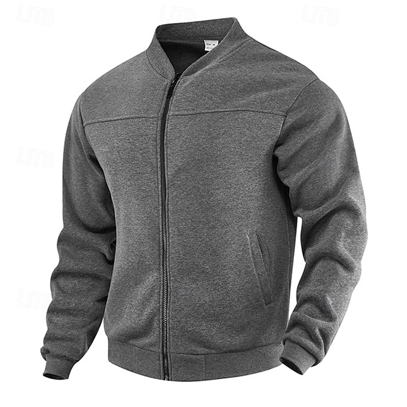 Męskie Kurtka zimowa Kurtka polarowa Zwykła kurtka Kurtka uniwersytecka Urlop Codzienny Keep Warm Kieszeń Polar Jesień Zima Równina Moda Moda miejska Kołnierz stawiany Regularny Czarny Czerwony 2026 - $24.99 –P1