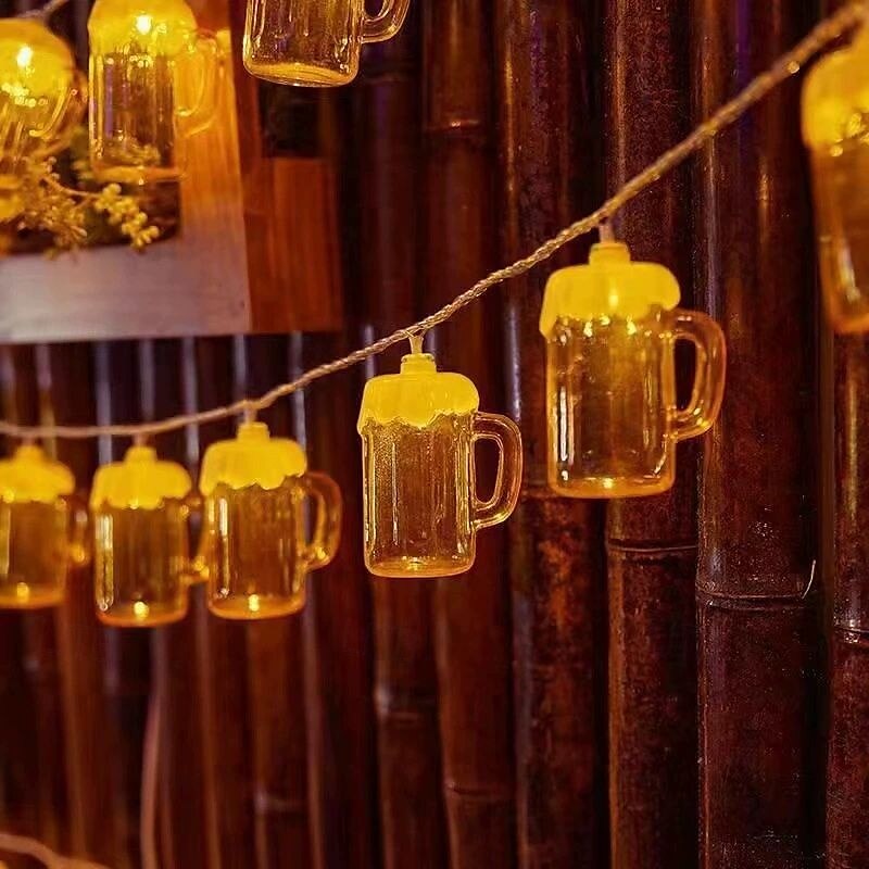 Barra LED con luci d'atmosfera da 2 m e 10 LED, alimentata a batteria, bottiglia di birra, bottiglia dei desideri, luci fatate, campeggio, festa, casa, balcone, giardino, Natale, Capodanno, del 2025 a $10.99 –P5