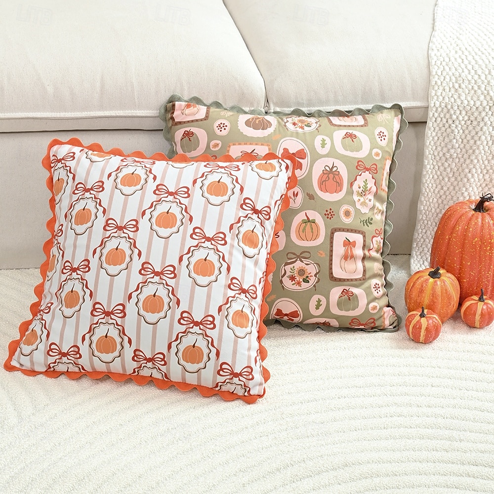1 stk. halloween putetrekk, gresskar geometrisk uformelt firkantet glidelås tradisjonell klassisk 2025 - $15.99 –P5