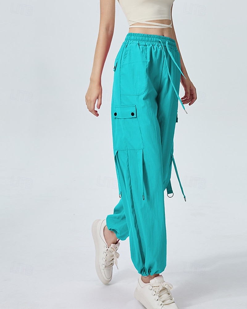 Femmes Pantalons Cargo Slacks Streetwear Occasionnel Longueur complète Naturel Uni Avec Poches Conception à cordon élastique Doux Tenue quotidienne Week-end Noir Rouge Fuchsia Gris argenté Automne de 2025 ? $22.99 –P1