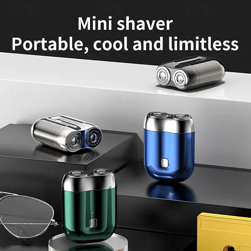 kapesní holicí strojek USB mini holicí strojky pro muže mini elektrický holicí strojek se dvěma hlavicemi ideální dárek pro muže, přítele, otce, cestovatele a podnikatele 2025 - $18.99 –P3