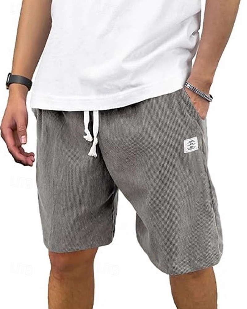 Per uomo Shorts Pantaloncini Estivi Pantaloncini casual Pantaloncini di velluto a coste Tasca Elastico in vita Coulisse Semplice Comodità Traspirante Corto All'aperto Vacanza Canotta sportiva Casual del 2025 a $15.49 –P15