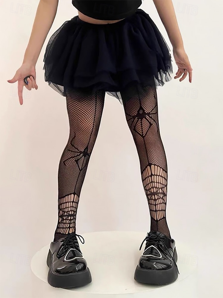 Transparente Strumpfhose mit Spinnennetzmuster für Halloween für Damen – dehnbare Netzstrumpfhose für Kostümpartys, Cosplay und Nachtclub-Outfits 2025 - $9.99 –P8