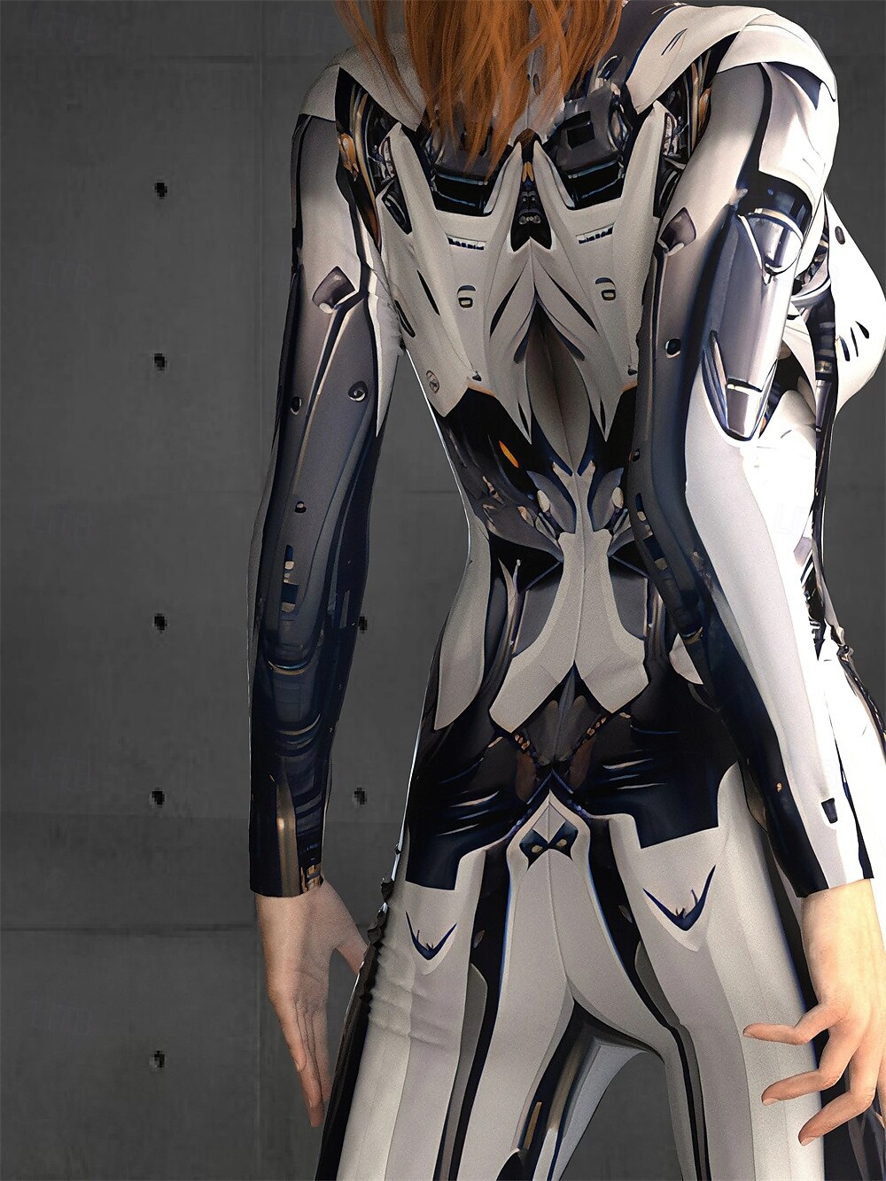 Crâne squelette cyborg robot body Halloween groupe couples costumes corps entier combinaison effrayant costume hommes femmes garçons enfants adultes performance fête club Halloween carnaval jour des de 2025 ? $25.99 –P3