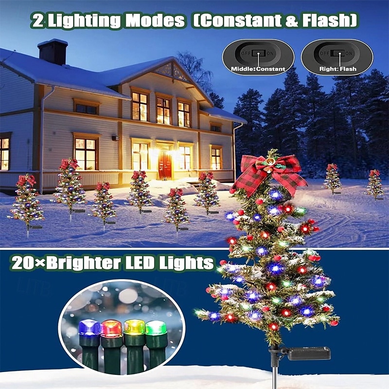 Solar Christmas Tree 1 Pack, Lights Decorations, Outdoor Waterproof Christmas Decorations Tree Lights for Garden/Patio/Lawn/Yard, Ornament 2026 - $20.09 –P2