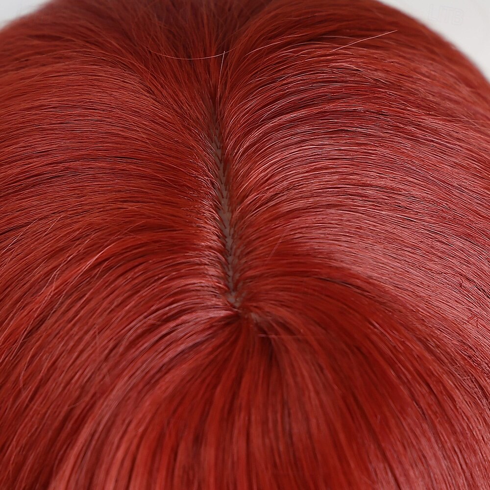 Peluca ondulada roja de 24 pulgadas para mujer: flequillo completo, cabello largo sintético resistente a altas temperaturas, perfecta para disfraces de Halloween. &looks de fiesta 2025 - $30.99 –P2