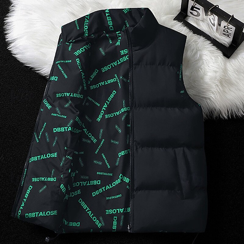 Herren Wanderweste Pufferweste Wendbare Weste Ärmellos Weste Außen Thermowarm Winter Tasche Polyester Schwarz Blau Khaki Jagd Angeln Klettern 2025 - $24.99 –P3