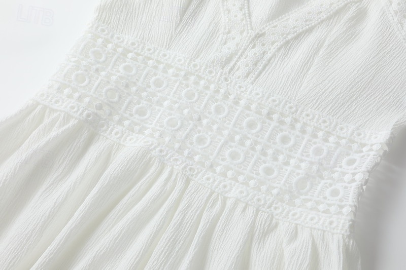 Femmes Mini Robe Robe Nuisette Robe bohème Robe occidentale Mode Classique Moderne Extérieur Vacances Fête Coupe régulière Uni Sans manches Bretelles spaghetti Blanche Été de 2025 ? $33.99 –P8