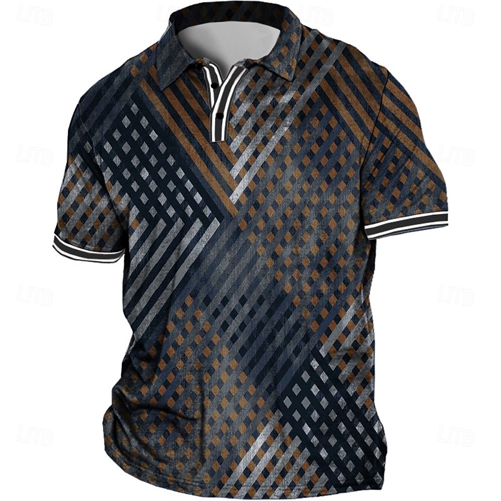Bărbați Mărime Plus Tricou POLO Mare si inalt Imprimeu Grafic Răsfrânt Imprimeu Manșon scurt Primavara vara Sport Modă Șic Stradă Designer În aer liber Stradă Topuri 2025 - $18.99 –P4