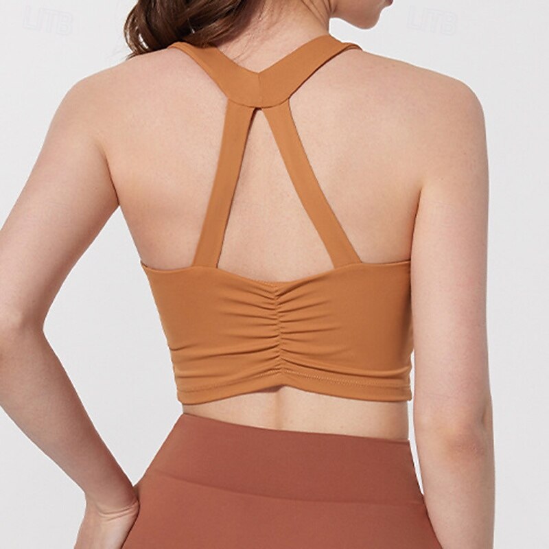 Femmes Débardeurs d'entraînement Soutien-Gorges de Sport Sous-vêtement Séchage Rapide Supports élevés Respirant Sans-Fil Rembourré Couleur Unie / Unie Sport Tenues de Sport Noir Jaune Salle de sport de 2025 ? $22.99 –P13