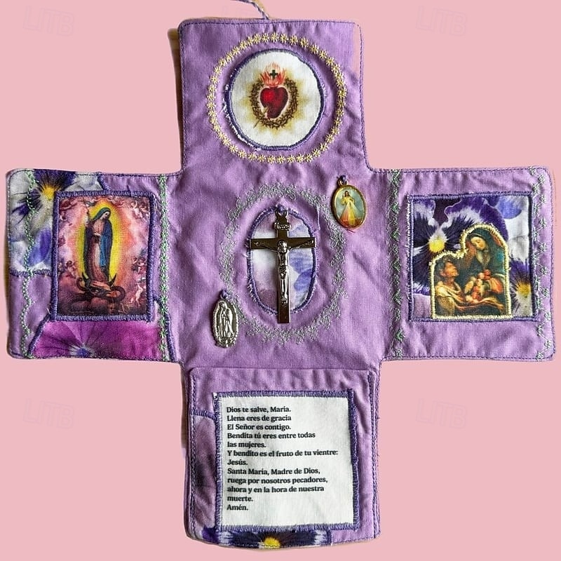 Edizione tascabile devozionale artigianale, santuario tascabile con croce d'argento inclusa, scatola d'ispirazione compatta, regalo di benedizione portatile per la riflessione quotidiana, la del 2025 a $16.99 –P4
