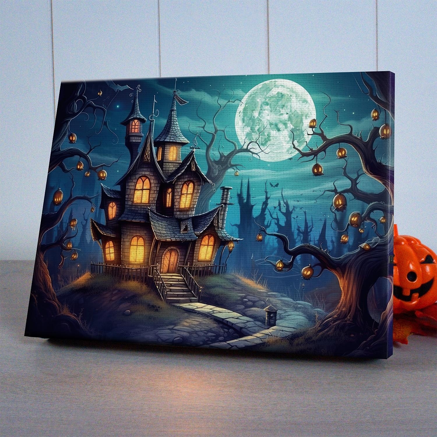 Halloween LED Canvas Wall Art LED Lighted Up Wall Decor 2AA Battery Operated Lighted Canvas Print LED Light Kitchen Bedroom or Home Decor Waterfall 2025 - $35.99 –P5