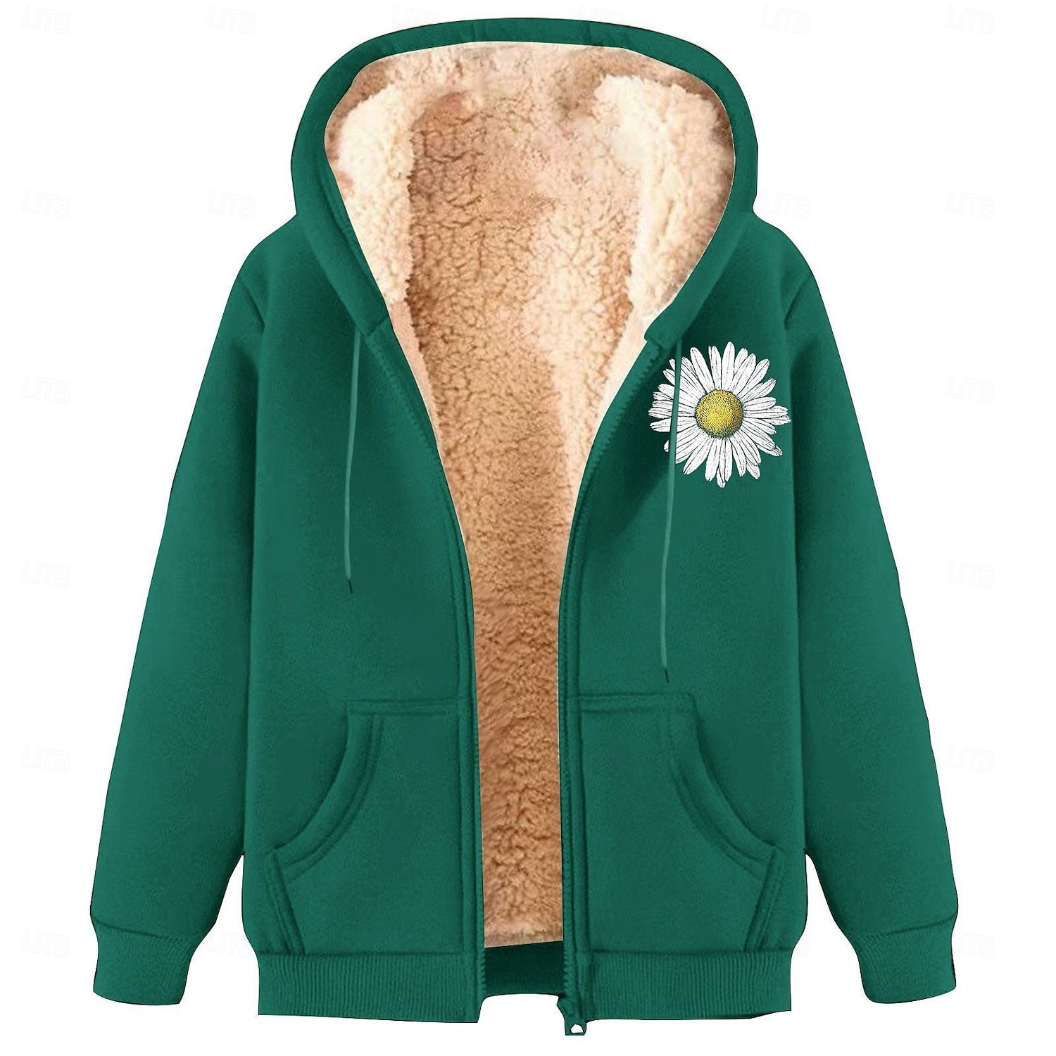 Homens Full Zip Hoodie Moletom com zíper Casaco de lã Moletom de lã Adamascado Preto Vinho Vermelho Azul Com Capuz Margarida Tecido Estampas Abstratas Zíper Bolsos Desportos e Ar livre Casual Diário de 2025 por $17.49 –P5