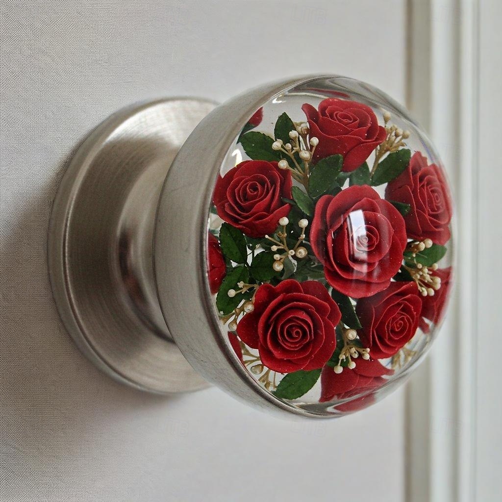 Poignée de porte décorative unique en résine incrustée, design artistique, poignée d'armoire artistique faite à la main pour portes intérieures, tiroirs, placards, décoration intérieure de 2025 ? $17.49 –P12