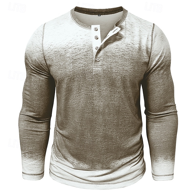 Per uomo Maglietta Maglia Henley Top Henley Manica Lunga Sfumatura Vintage Retrò Cuciture a contrasto Henley All'aperto Casual Casuale Primavera Autunno Inverno Grigio Borgogna Blu Maglietta Henley del 2026 a $22.99 –P7