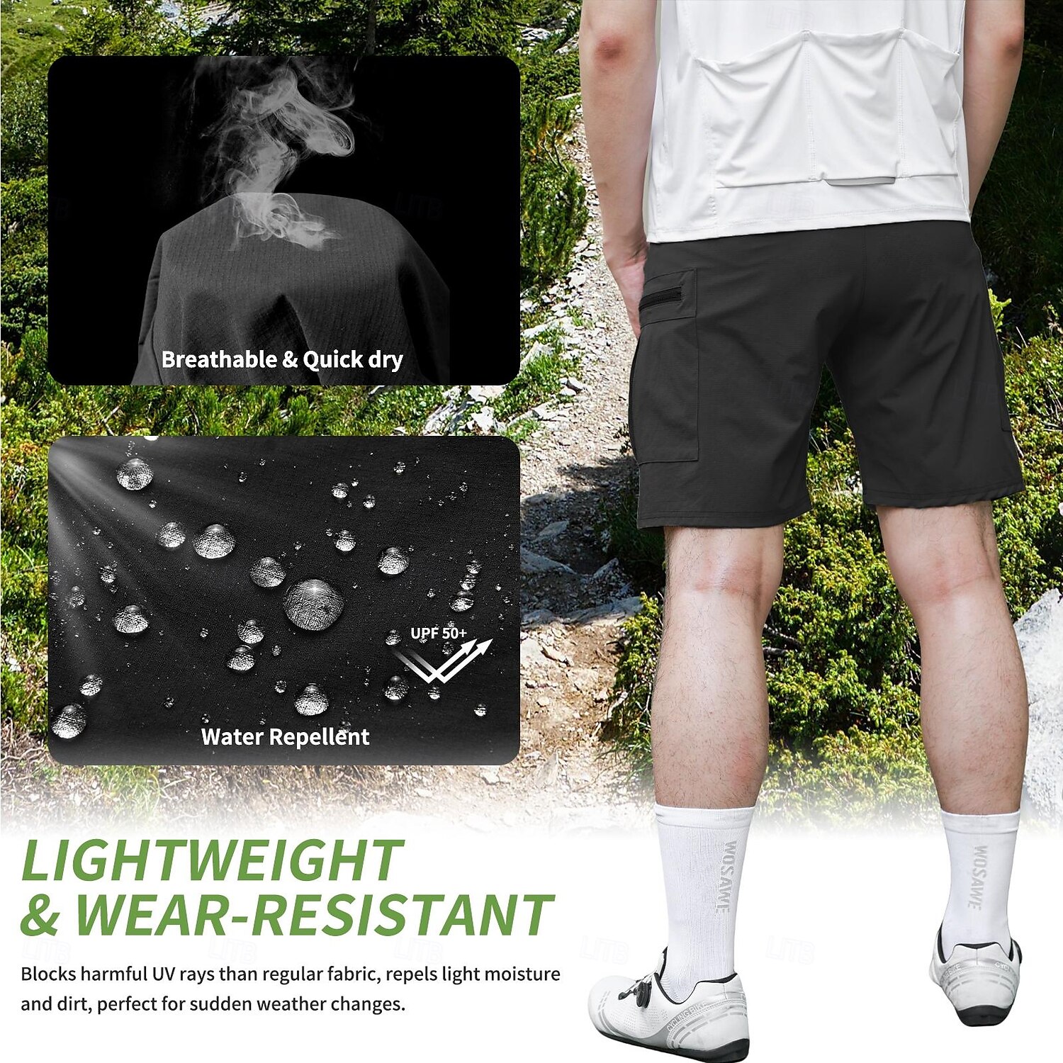 wosawe zomer racefiets speed mountain shorts multifunctionele fietsbroek met zakken ademend snel drogend fietsshirt bd129 2025 - $46.99 –P19